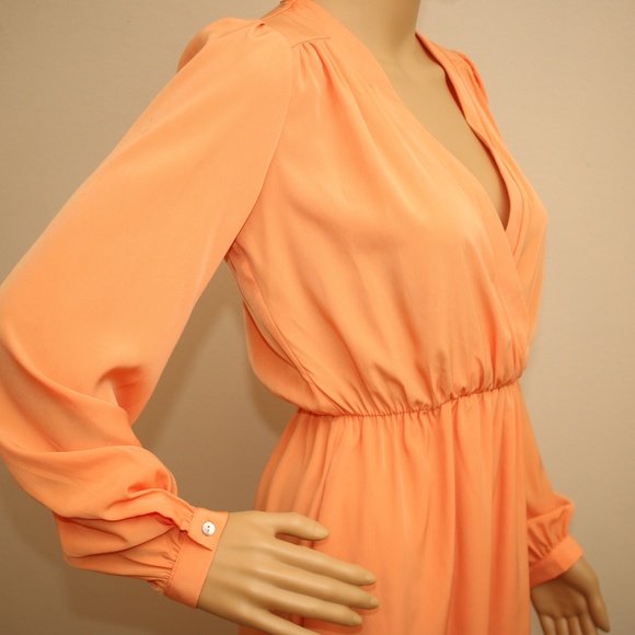 NEW Tobi Pastel Orange Faux Wrap Tunic Dress S - Picture 7 of 8